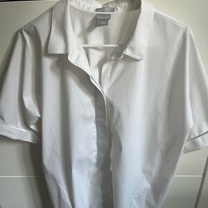 CRISP WHITE, NO-IRON TUNIC TOP, CHICO'S size 3